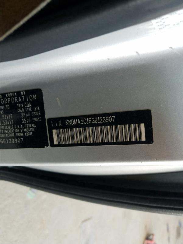 2016 KIA SEDONA L KNDMA5C16G6123907