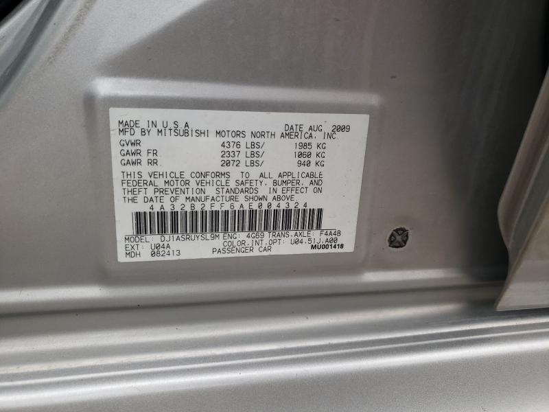 2010 MITSUBISHI GALANT FE 4A32B2FF6AE004324