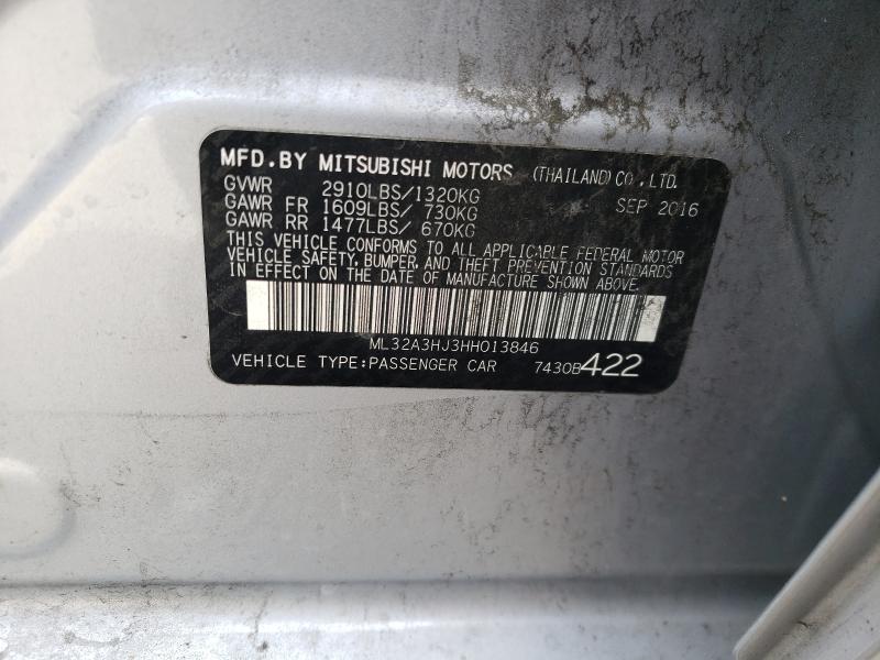2017 MITSUBISHI MIRAGE ES ML32A3HJ3HH013846
