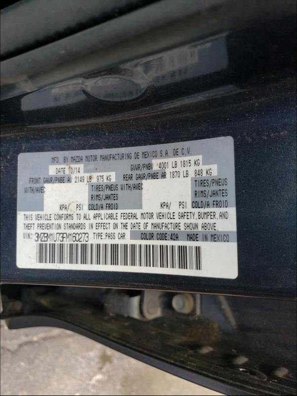 2015 MAZDA 3 SPORT 3MZBM1U73FM160273