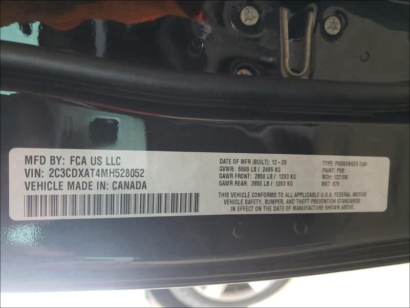 2021 DODGE CHARGER PO 2C3CDXAT4MH528052