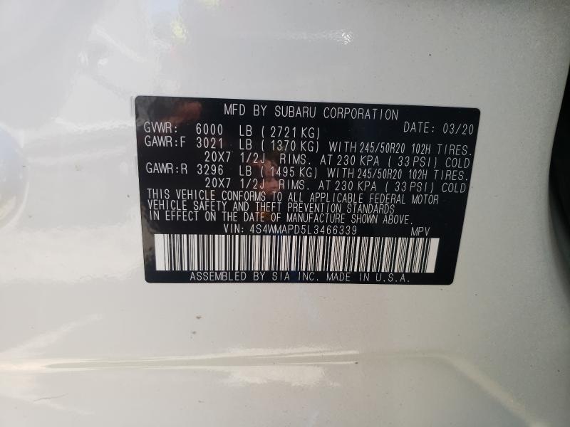 2020 SUBARU ASCENT LIM 4S4WMAPD5L3466339