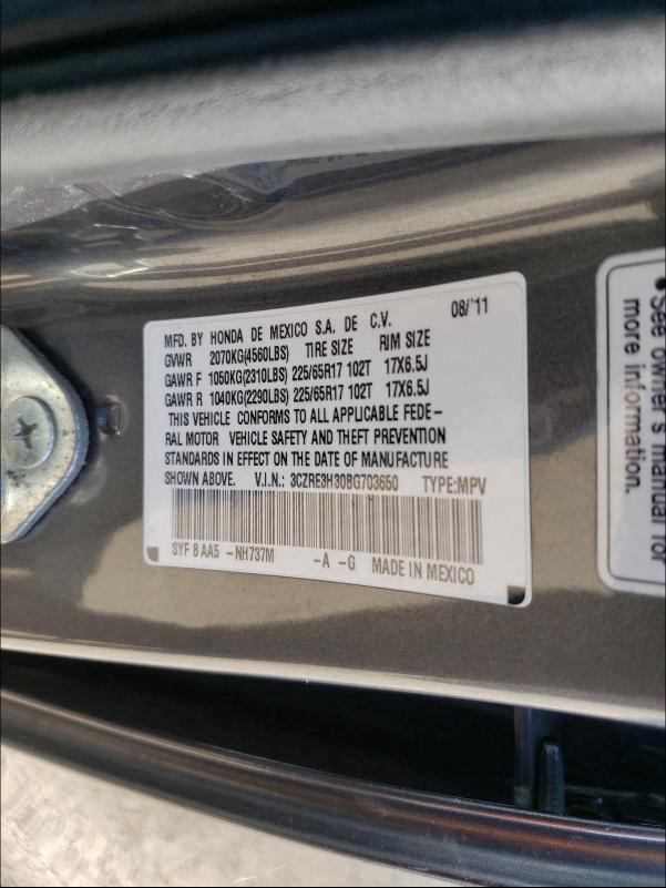 2011 HONDA CR-V LX 3CZRE3H30BG703650