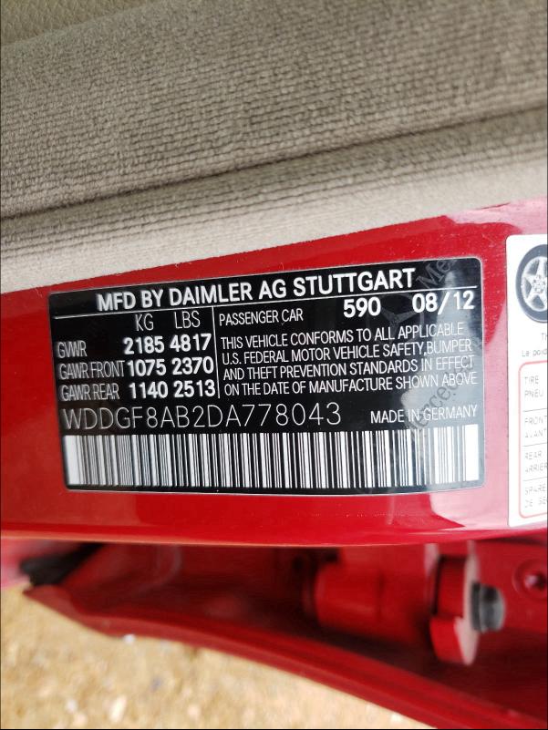 2013 MERCEDES-BENZ C 300 4MAT WDDGF8AB2DA778043