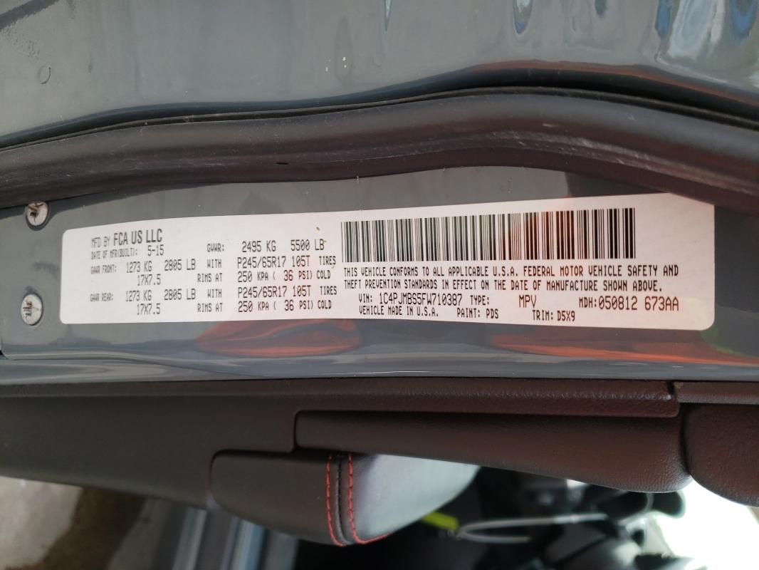 2015 JEEP CHEROKEE T 1C4PJMBS5FW710387