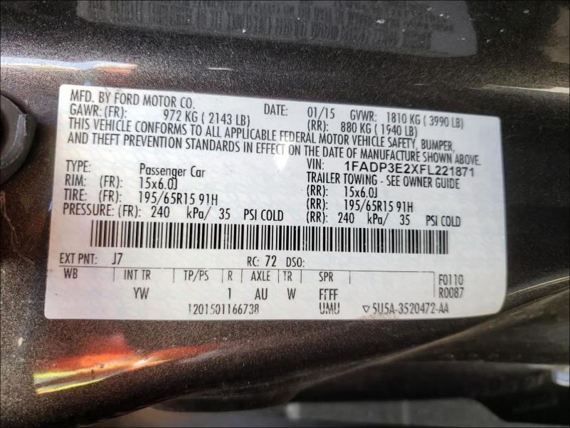 2015 FORD FOCUS S 1FADP3E2XFL221871