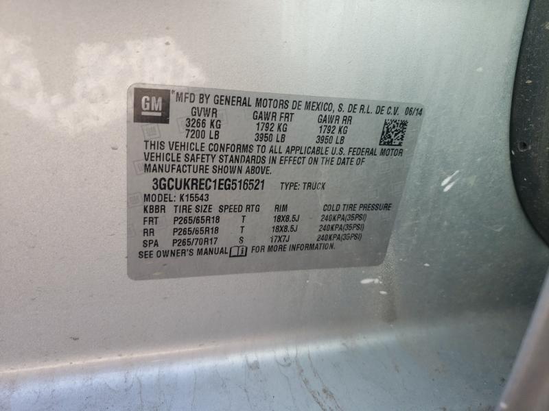 2014 CHEVROLET SILVERADO 3GCUKREC1EG516521