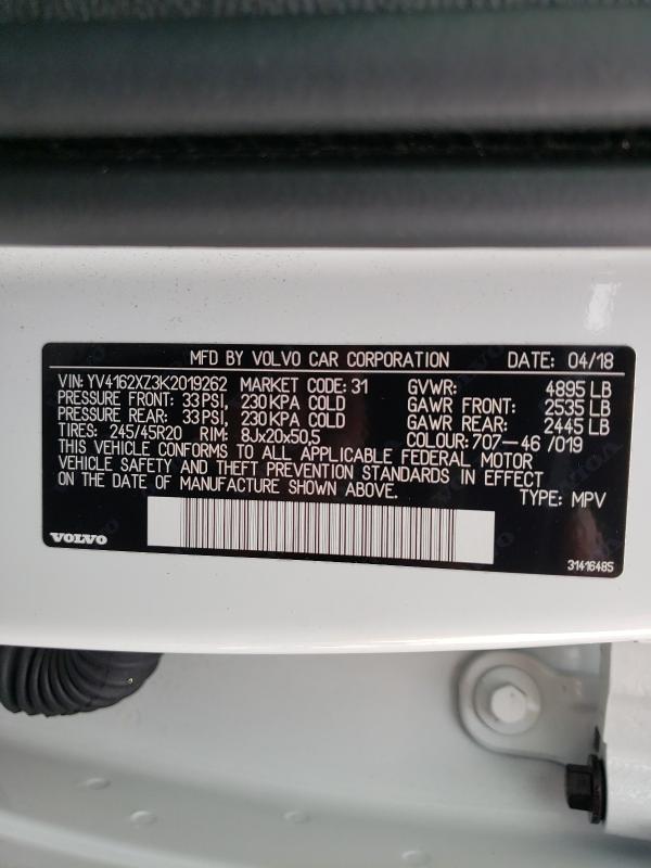 2019 VOLVO XC40 T5 MO YV4162XZ3K2019262