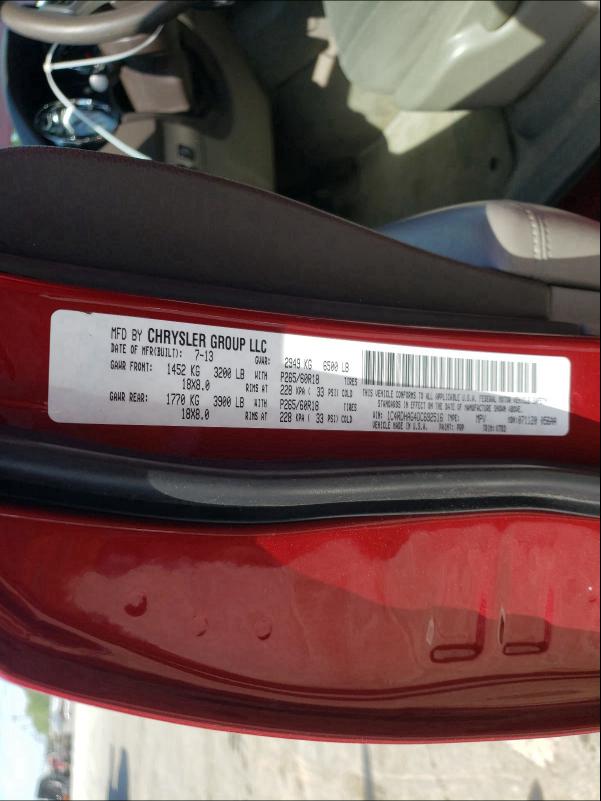 2013 DODGE DURANGO SX 1C4RDHAG4DC692516