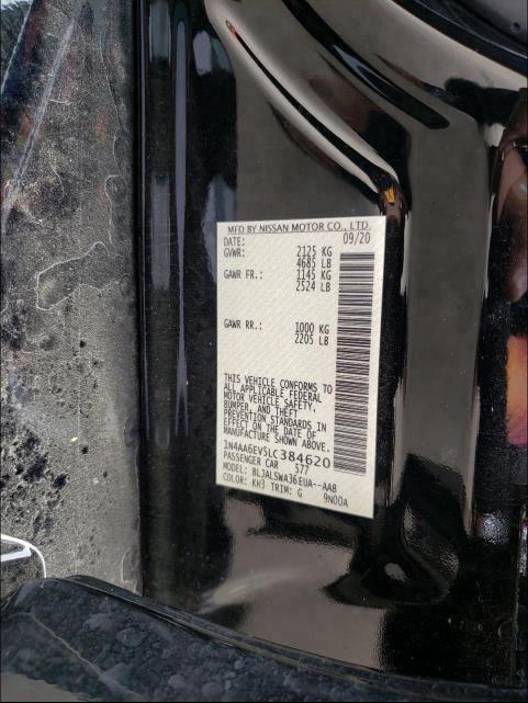 2020 NISSAN MAXIMA SR 1N4AA6EV5LC384620