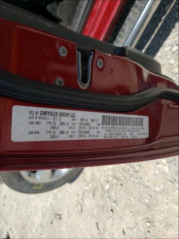 2013 RAM 1500 SLT 1C6RR7LT4DS524510