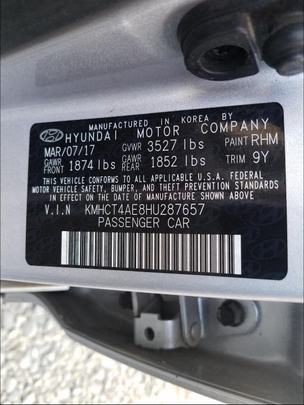 2017 HYUNDAI ACCENT SE KMHCT4AE8HU287657