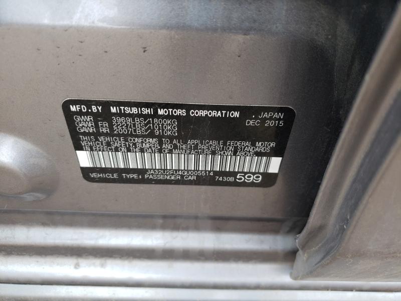 2016 MITSUBISHI LANCER ES JA32U2FU4GU005514