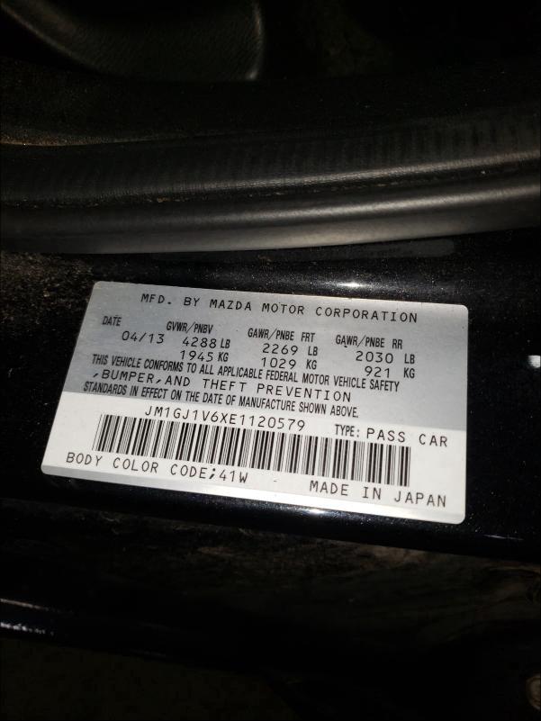 2014 MAZDA 6 TOURING JM1GJ1V6XE1120579