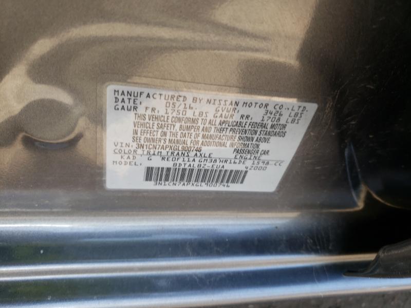 2016 NISSAN VERSA S 3N1CN7APXGL900746