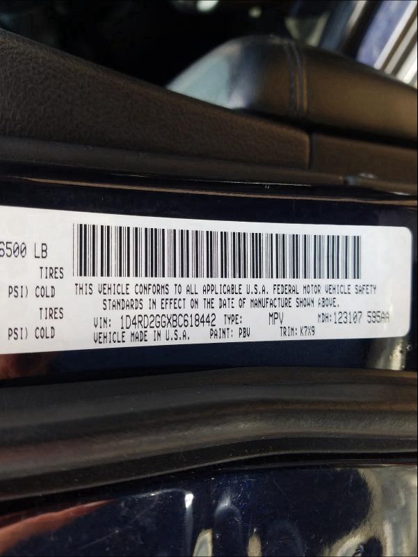 2011 DODGE DURANGO EX 1D4RD2GGXBC618442