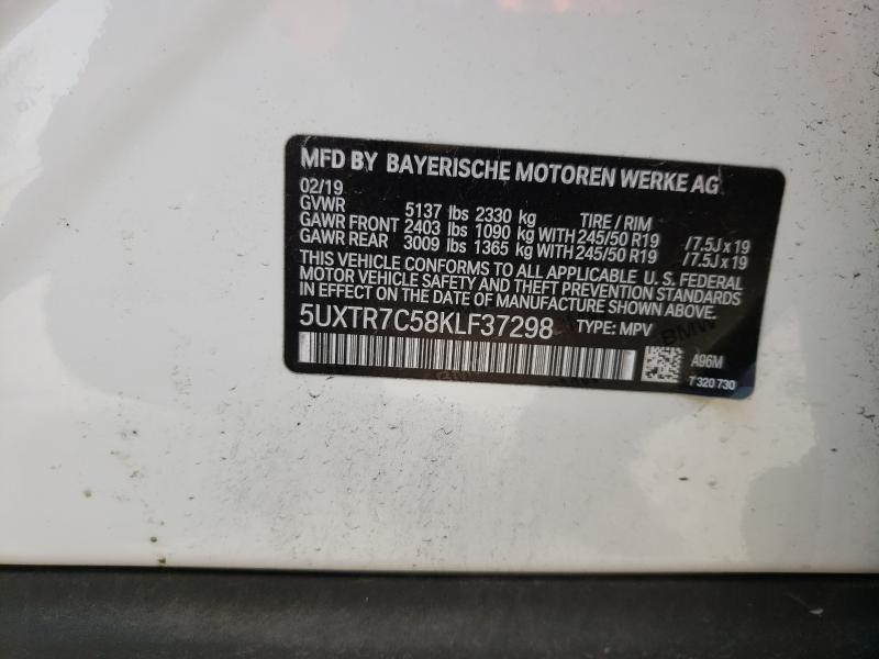 2019 BMW X3 SDRIVE3 5UXTR7C58KLF37298