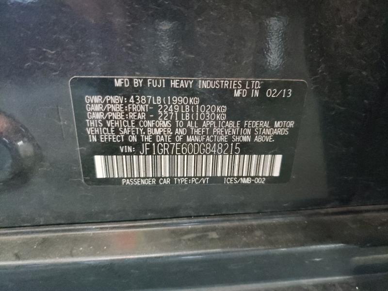 2013 SUBARU IMPREZA WR JF1GR7E60DG848215