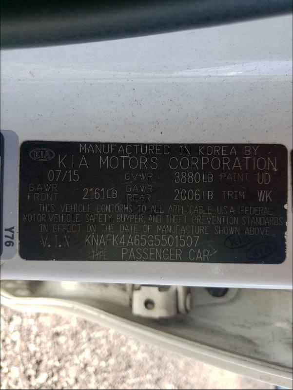 2016 KIA FORTE LX KNAFK4A65G5501507