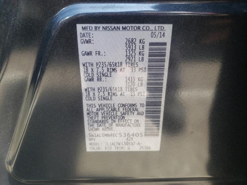 2014 INFINITI QX60 5N1AL0MN4EC536405