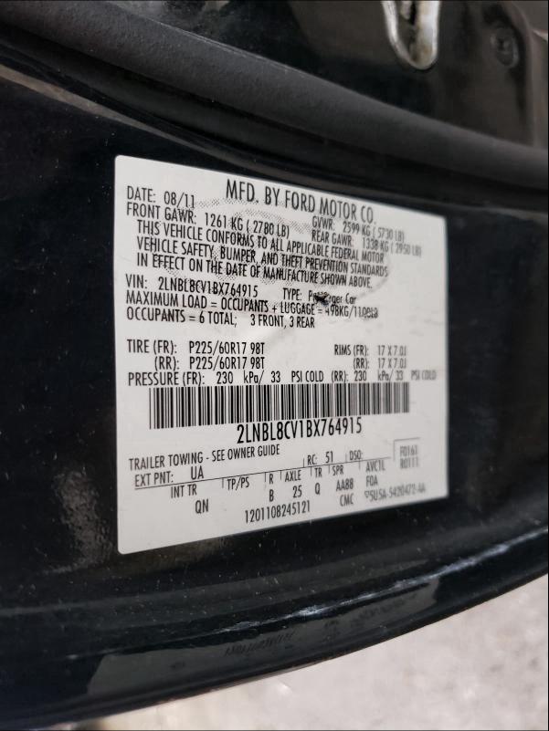 2011 LINCOLN TOWN CAR S 2LNBL8CV1BX764915