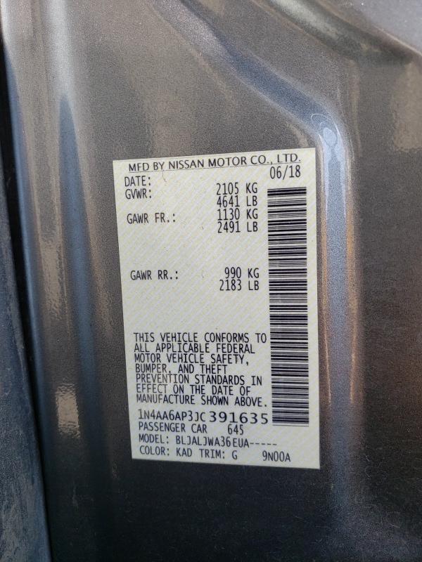 2018 NISSAN MAXIMA 3.5 1N4AA6AP3JC391635