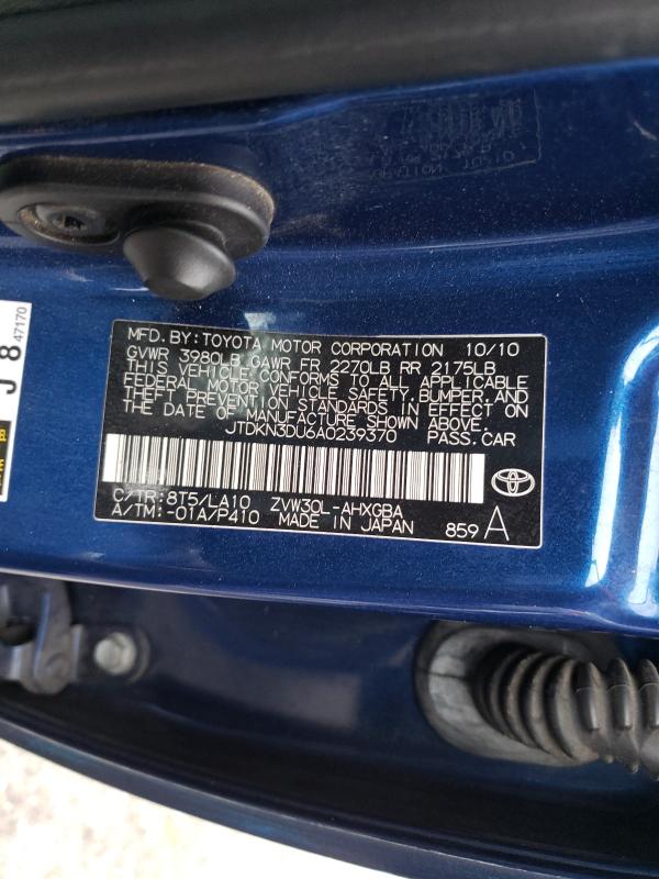 2010 TOYOTA PRIUS JTDKN3DU6A0239370