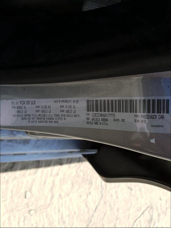 2016 CHRYSLER 200 LIMITE 1C3CCCAB4GN177772