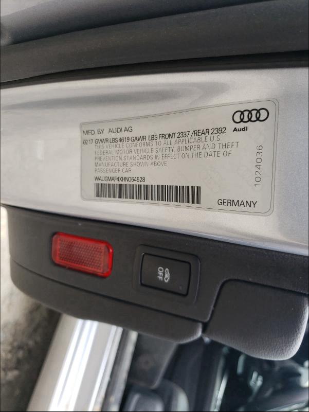 2017 AUDI A4 ULTRA P WAUGMAF4XHN064528