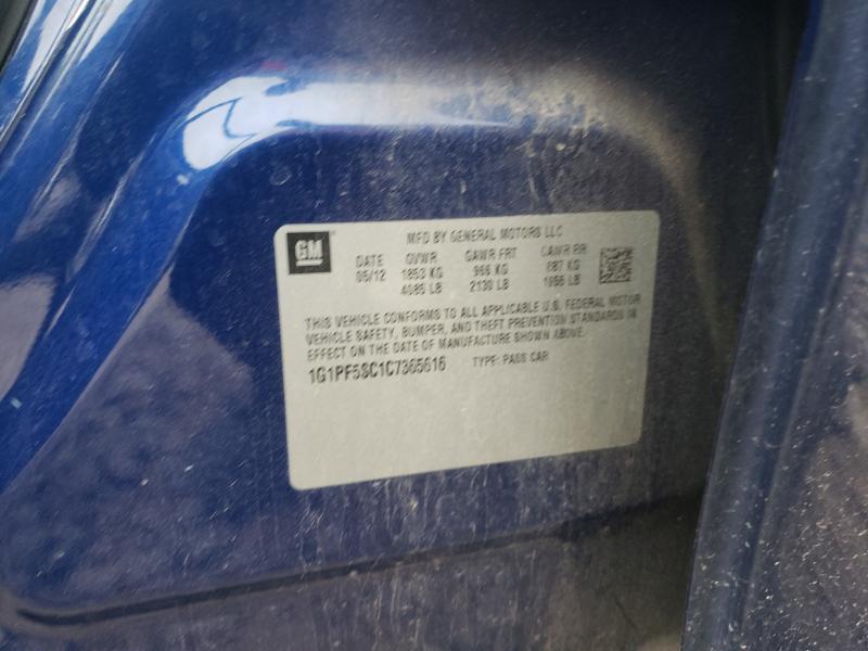 2012 CHEVROLET CRUZE LT 1G1PF5SC1C7365616
