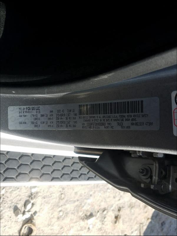 2019 RAM 1500 TRADE 1C6SRFGT2KN592869