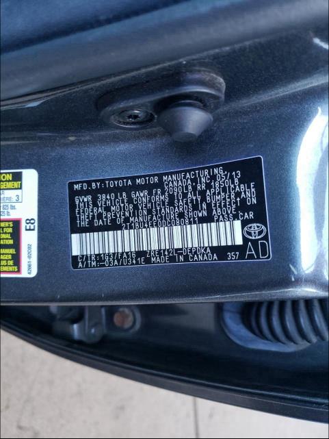 2013 TOYOTA COROLLA BA 2T1BU4EE0DC080811