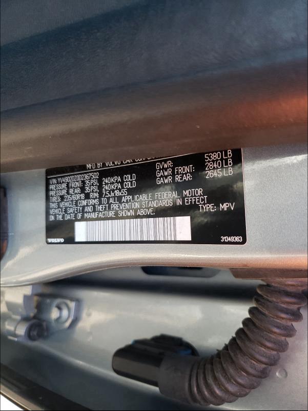2013 VOLVO XC60 T6 YV4902DZ0D2367502