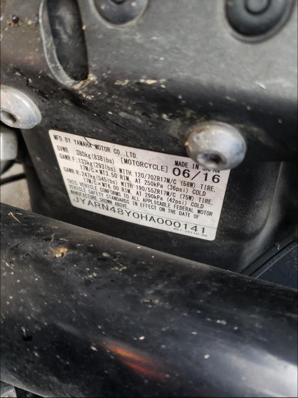 2017 YAMAHA FZ10 C JYARN48Y0HA000141