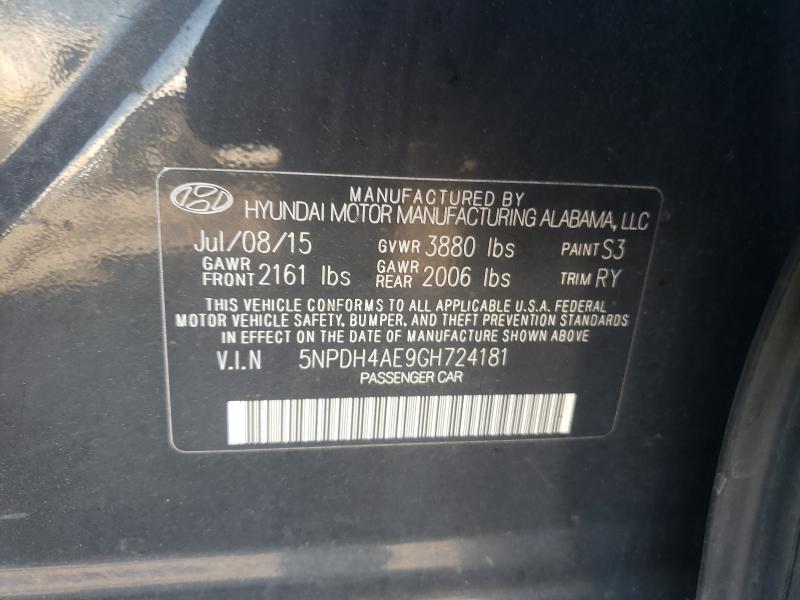 2016 HYUNDAI ELANTRA SE 5NPDH4AE9GH724181