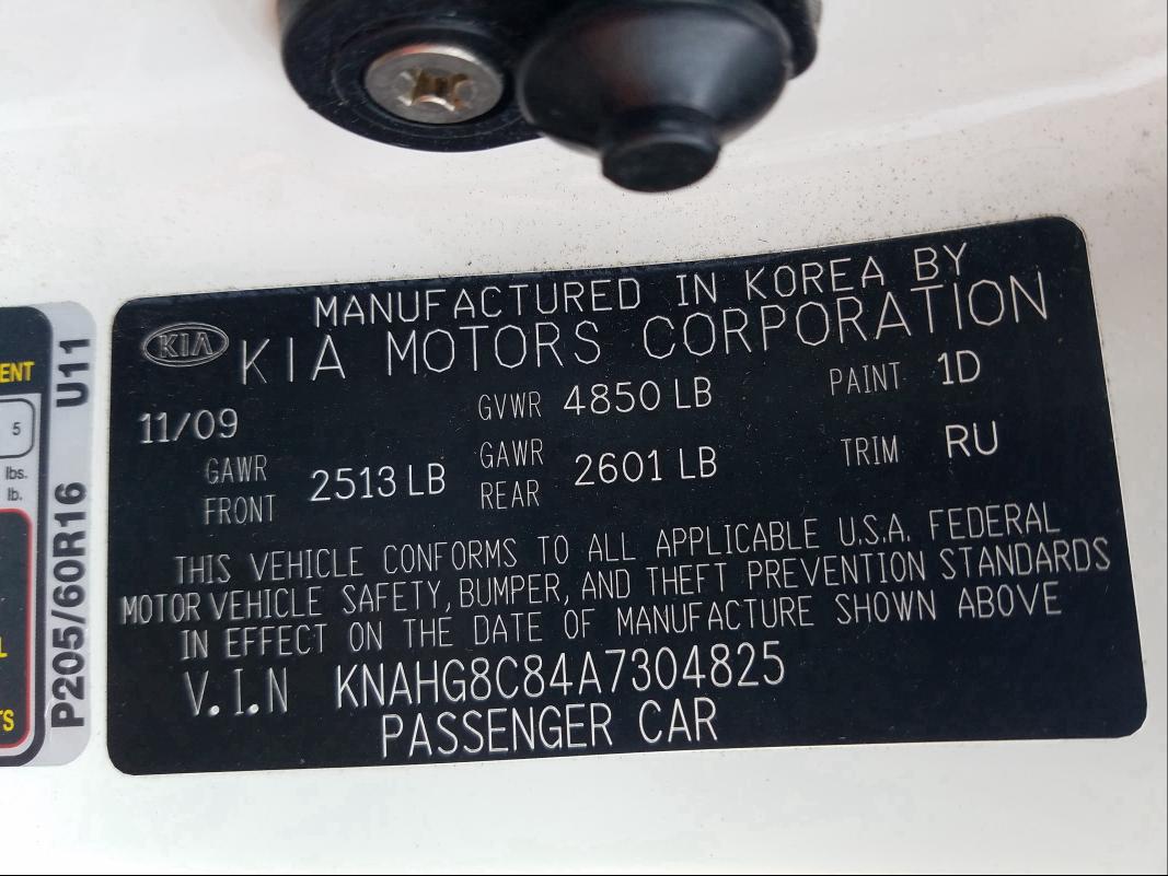 2010 KIA RONDO LX KNAHG8C84A7304825