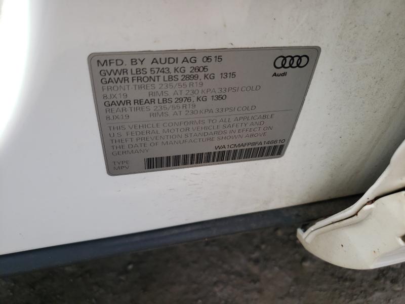 2015 AUDI Q5 TDI PRE WA1CMAFP8FA146610