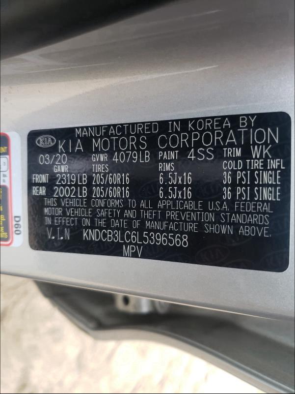 2020 KIA NIRO LX KNDCB3LC6L5396568