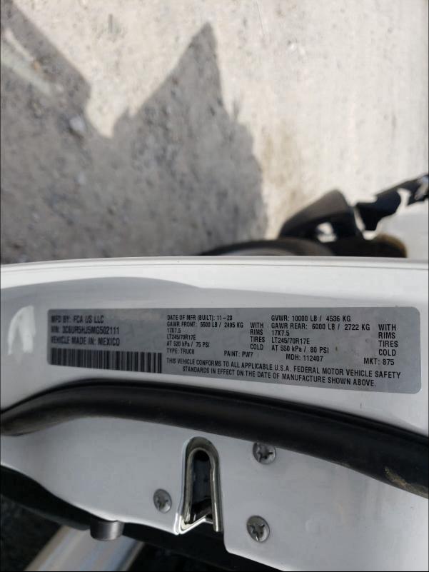 2021 RAM 2500 TRADE 3C6UR5HJ5MG502111