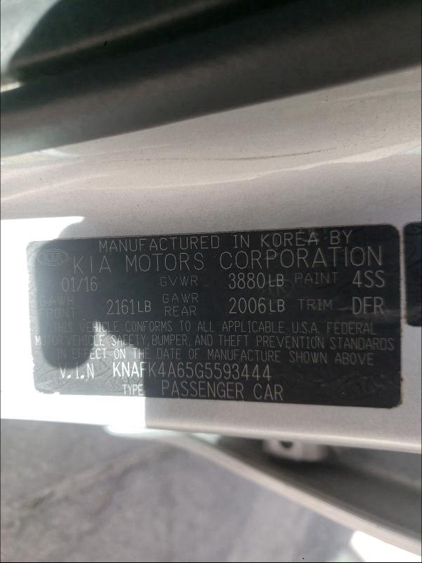 2016 KIA FORTE LX KNAFK4A65G5593444
