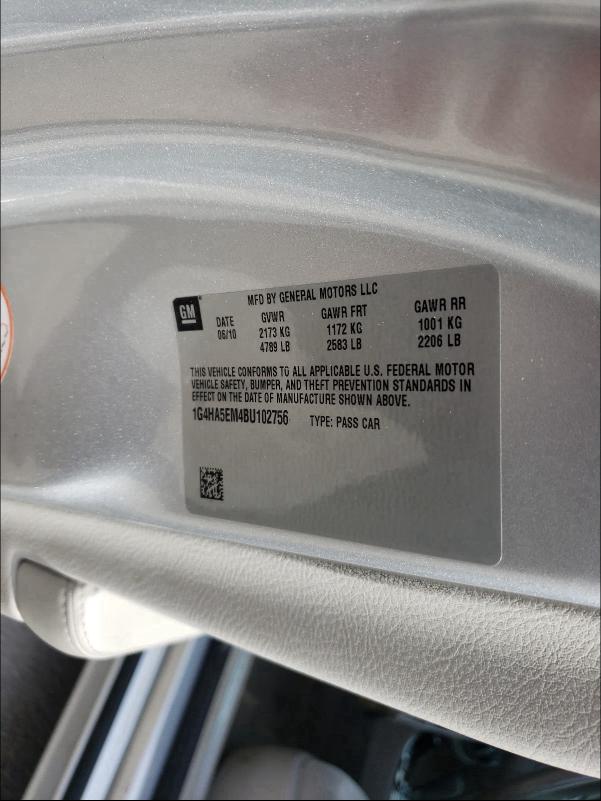 2011 BUICK LUCERNE CX 1G4HA5EM4BU102756