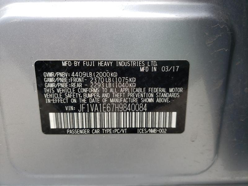 2017 SUBARU WRX PREMIU JF1VA1E67H9840084