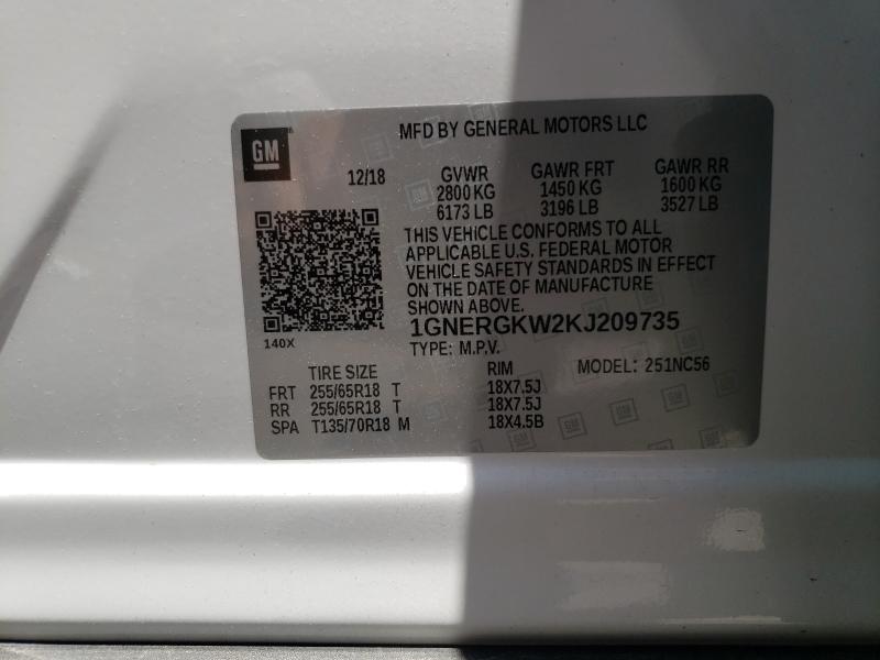 2019 CHEVROLET TRAVERSE L 1GNERGKW2KJ209735