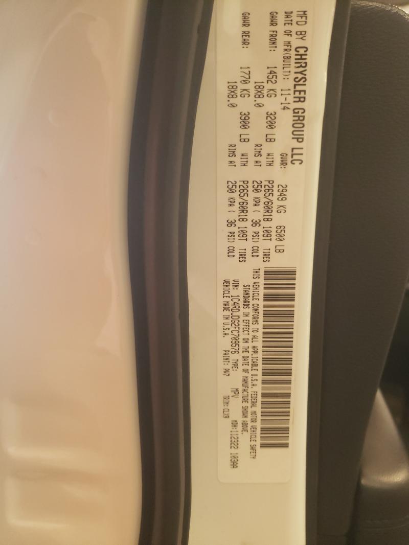 2015 DODGE DURANGO LI 1C4RDJDG2FC709576