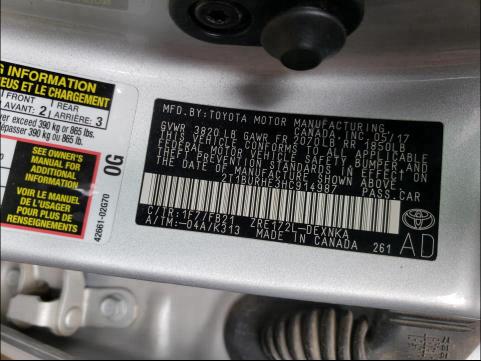 2017 TOYOTA COROLLA L 2T1BURHE3HC914987