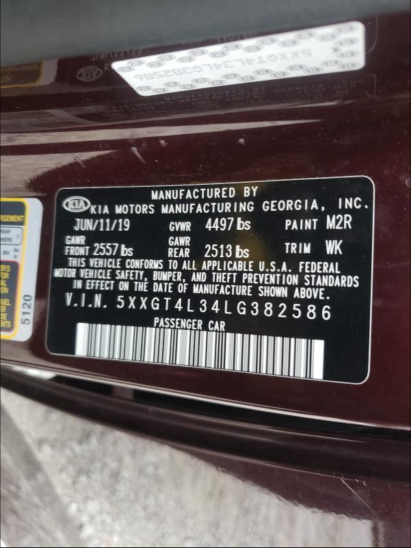 2020 KIA OPTIMA LX 5XXGT4L34LG382586