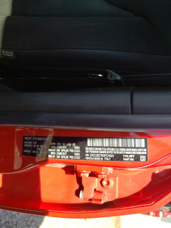 2016 JEEP RENEGADE T ZACCJBCT6GPC74321