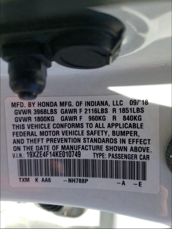 2019 HONDA INSIGHT LX 19XZE4F14KE010749