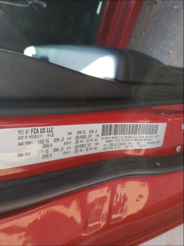 2018 DODGE DURANGO SX 1C4RDJAG7JC324091