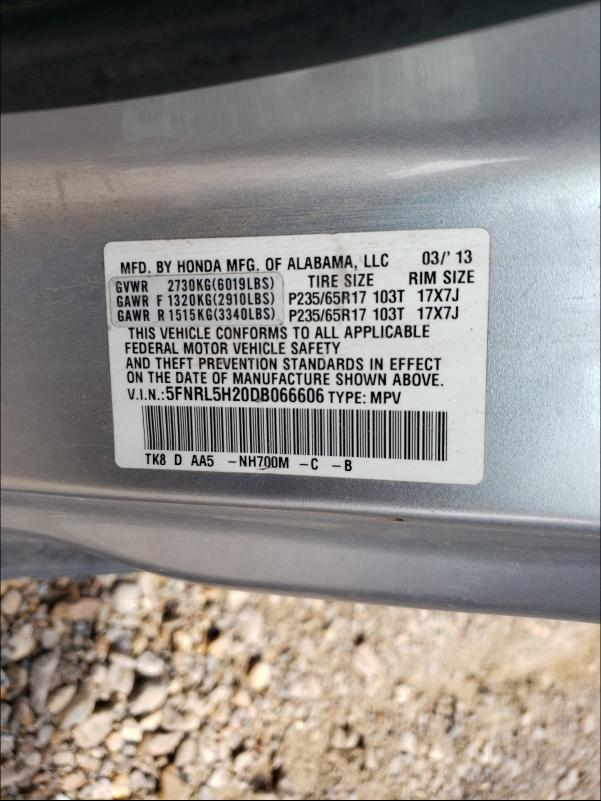 2013 HONDA ODYSSEY LX 5FNRL5H20DB066606